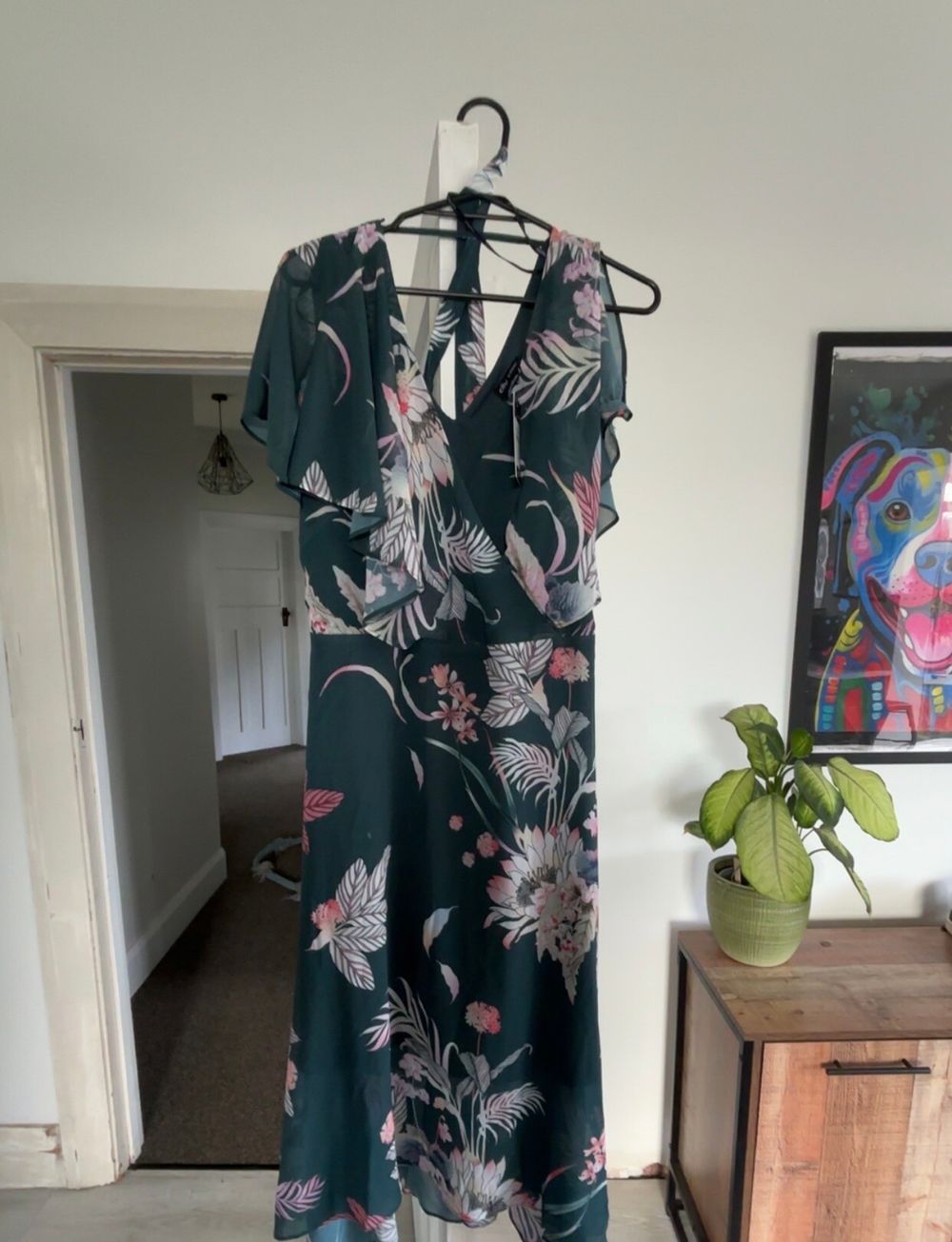City Chic Green Floral Wrap Dress