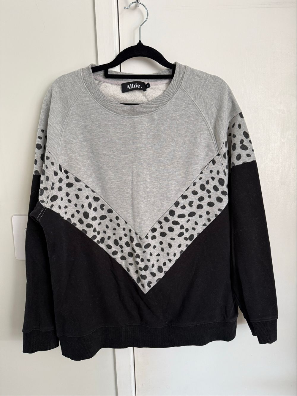 Albie Grey And Black Spotted Sweatshirt