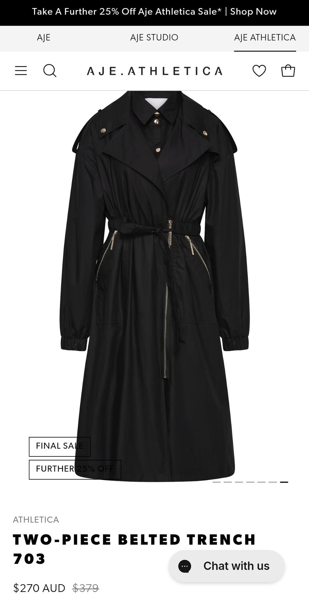 AJE two piece trench coat