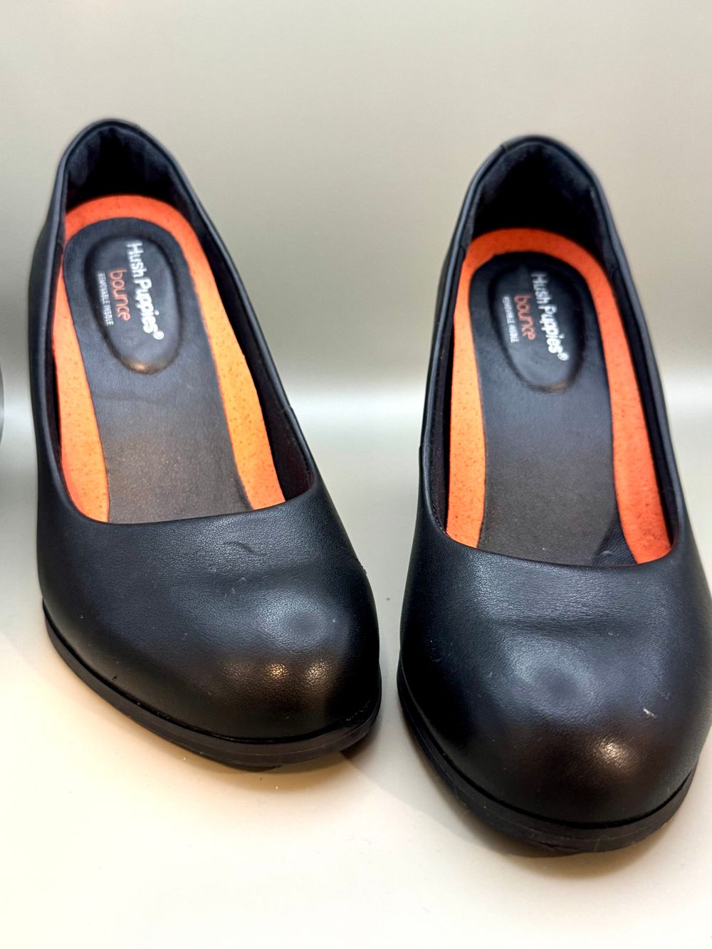 Hush Puppies Black Genuine Leather Heels • 7