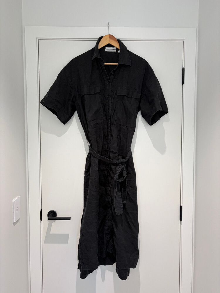 trenery linen dress Trenery Linen Sleeveless Shirt Dress