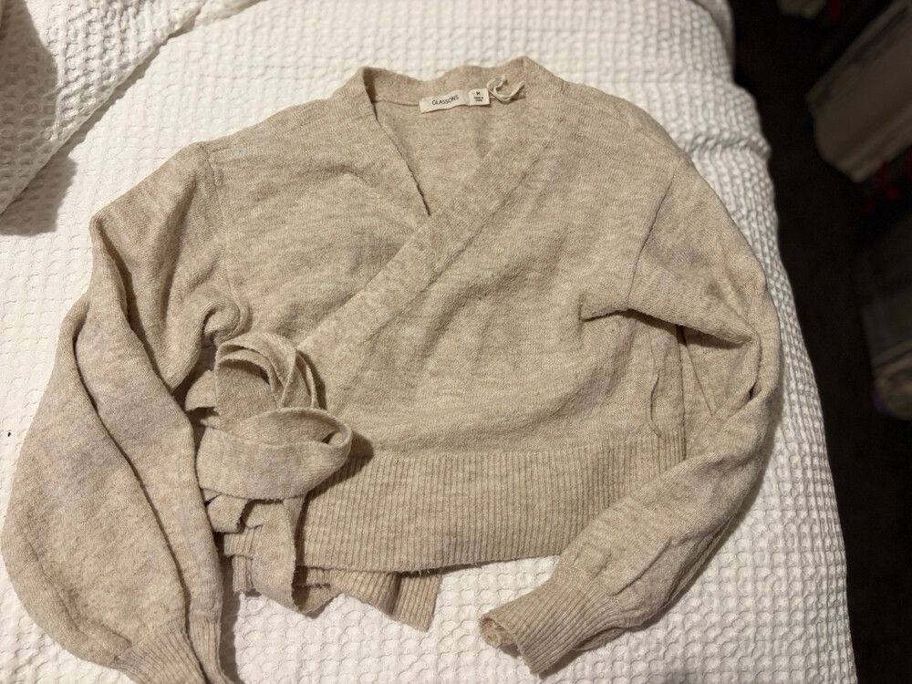 Glassons Beige wrap Knit Jumper