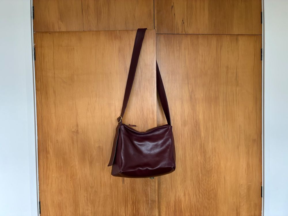 Georgia Jay Burgundy Leather Crossbody Bag