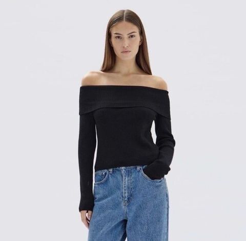 Assembly Label Wool Off-Shoulder Top