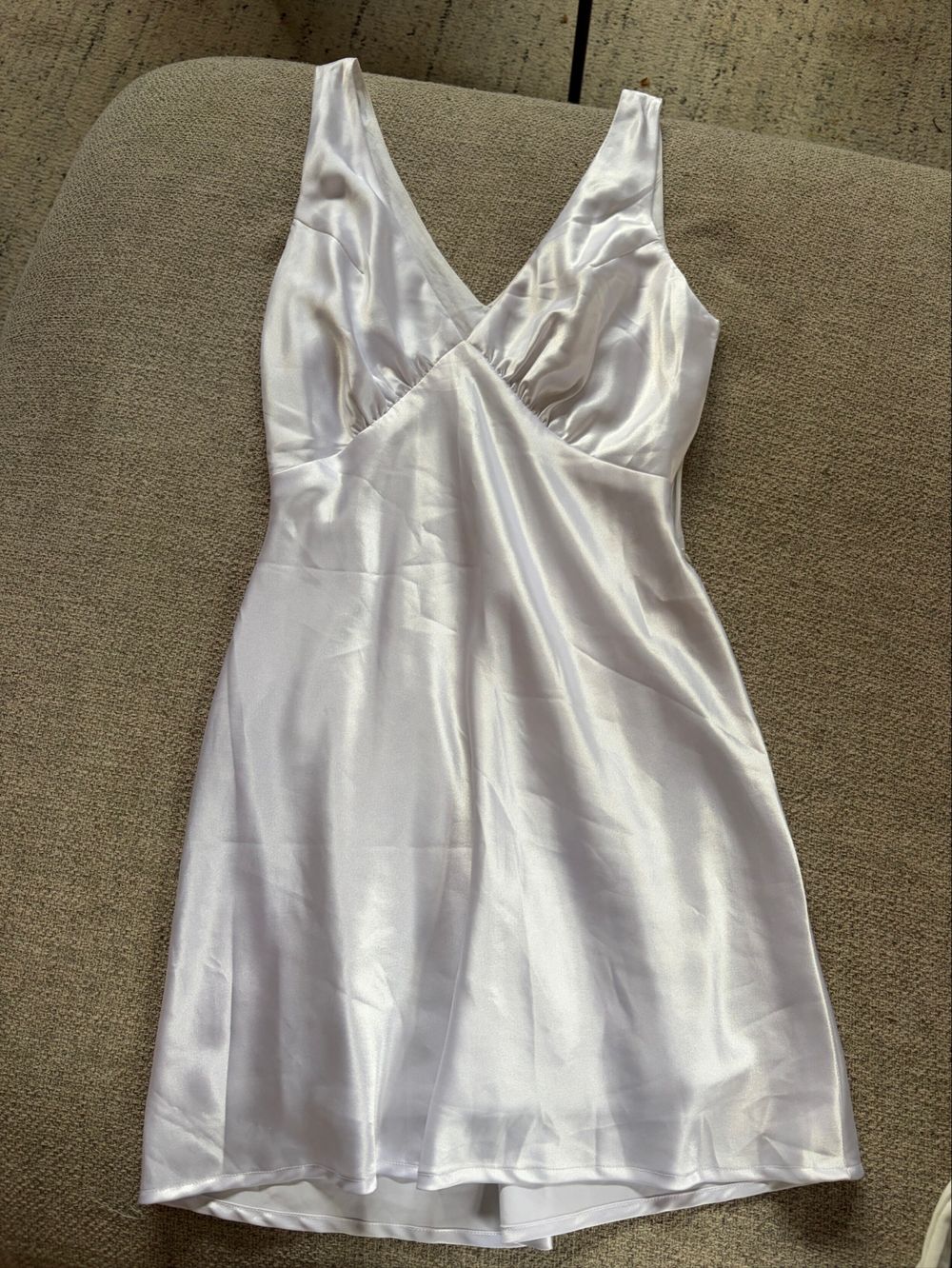 White Satin Mini Dress