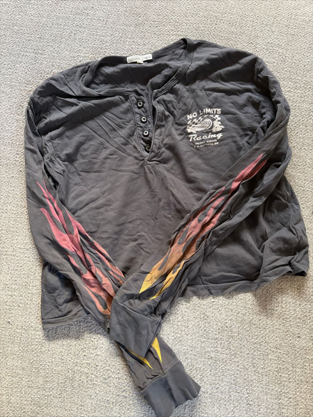 Future State Grey Racing Henley Top