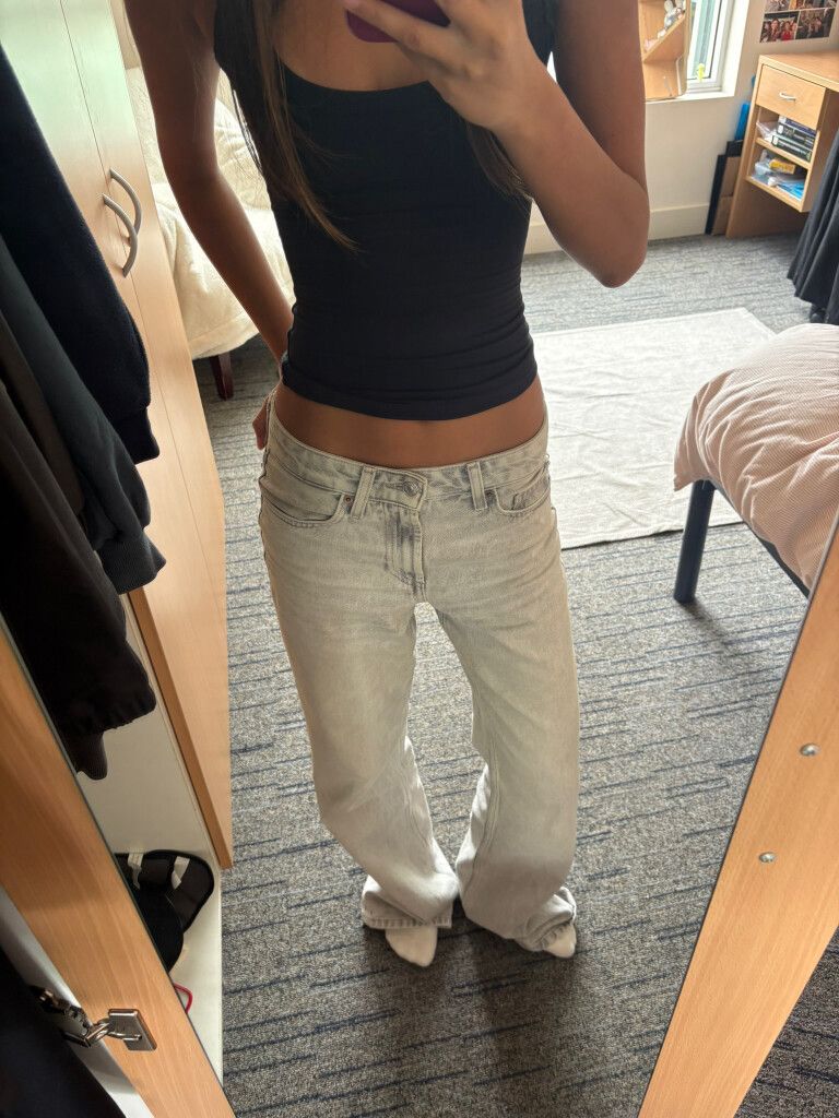 Zara Grey Straight Leg Jeans