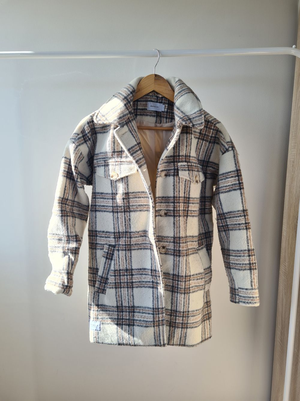Wool blend check jacket