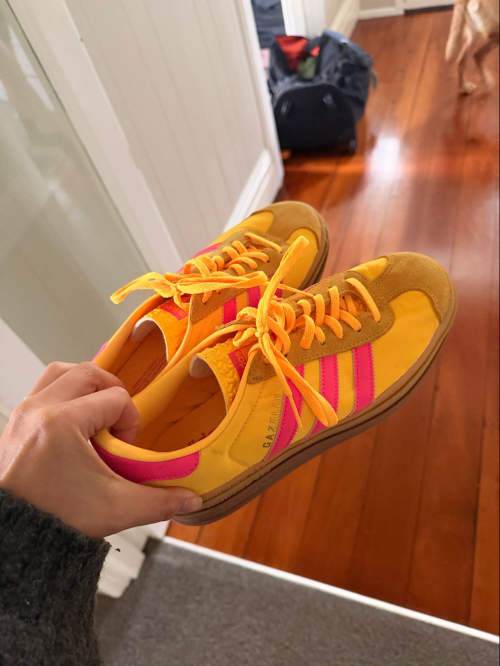 Adidas Gazelle Yellow Pink Sneakers