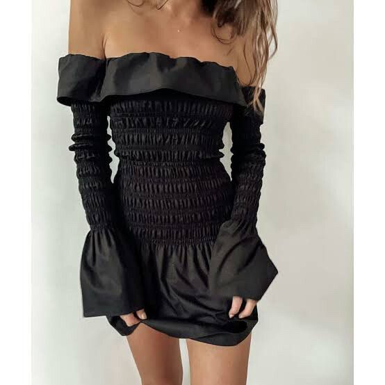 knee length dresses for ladies Zimmermann Luna Shirred Lantern Mini Dress