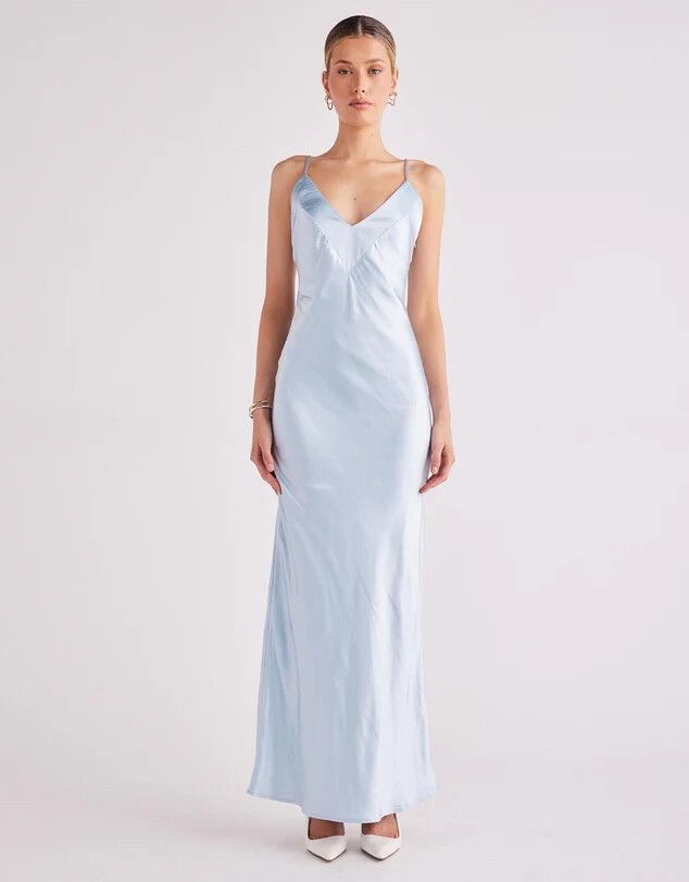 SNDYS Spain Baby Blue Maxi Dress