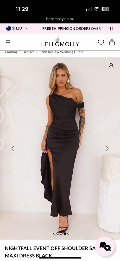 Hello Molly - Hello Molly Black Satin Maxi Dress on Designer Wardrobe