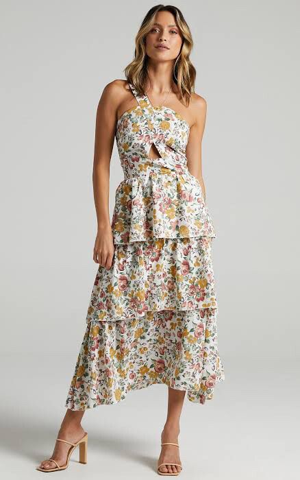 Showpo Caro One Shoulder Floral Dress