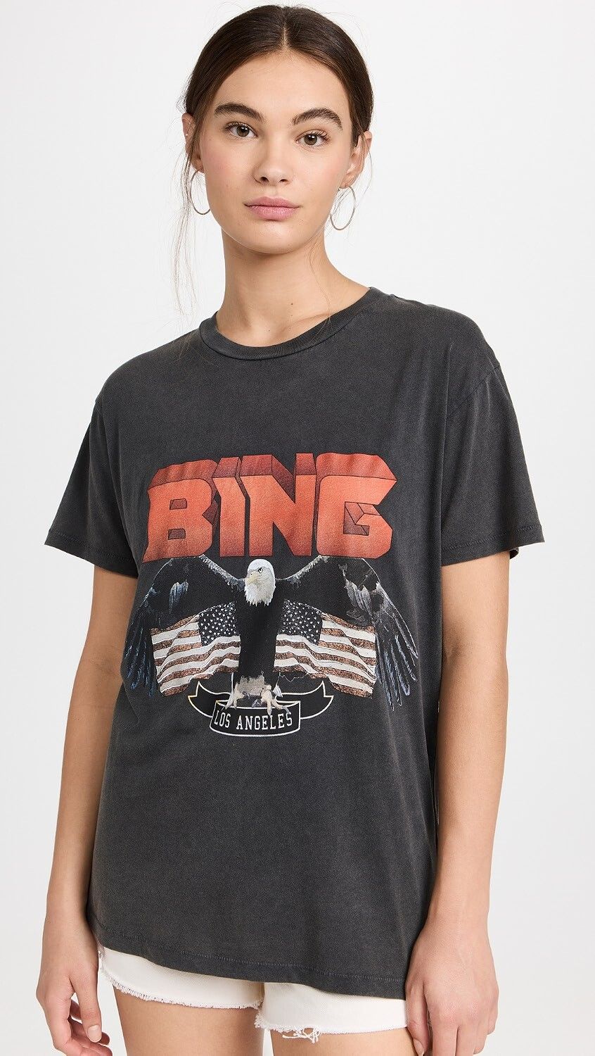 Anine Bing Grey Graphic T-Shirt