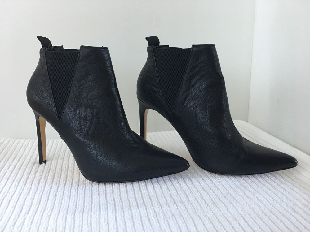 Black Leather Ankle Boots