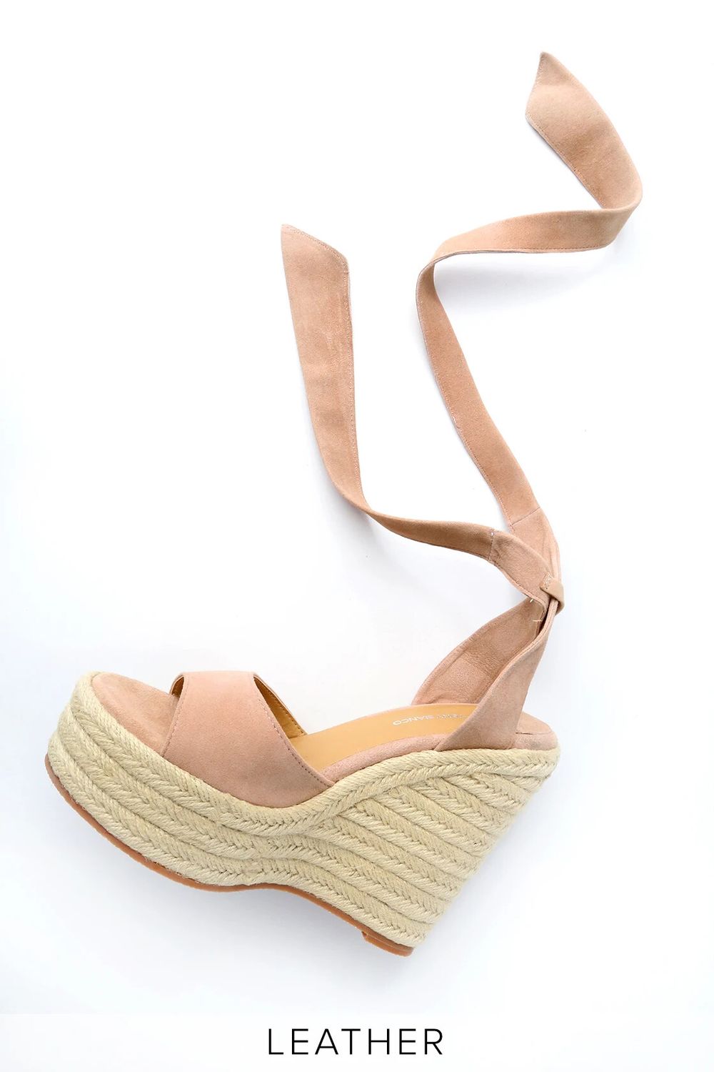 Tony Bianco Blush Kid Leather Suede Barca Wedges – RRP $309 Size 36