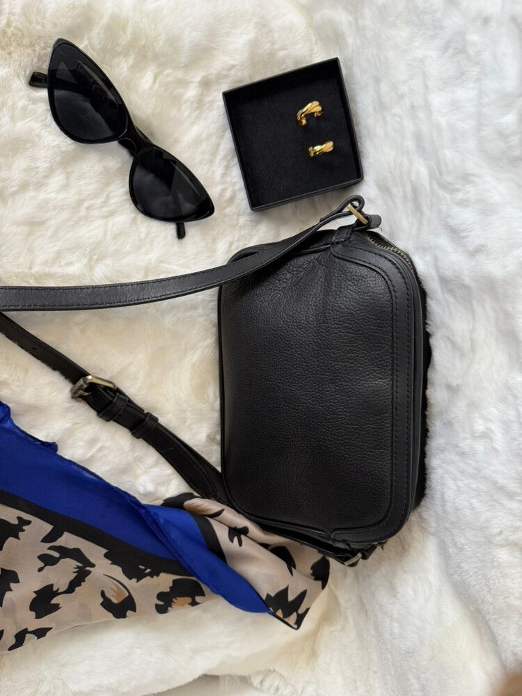 The Horse Cross Body Black Leather Bag