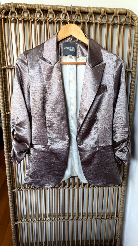 Charlotte Russe Metallic Charcoal Blazer – Size XS