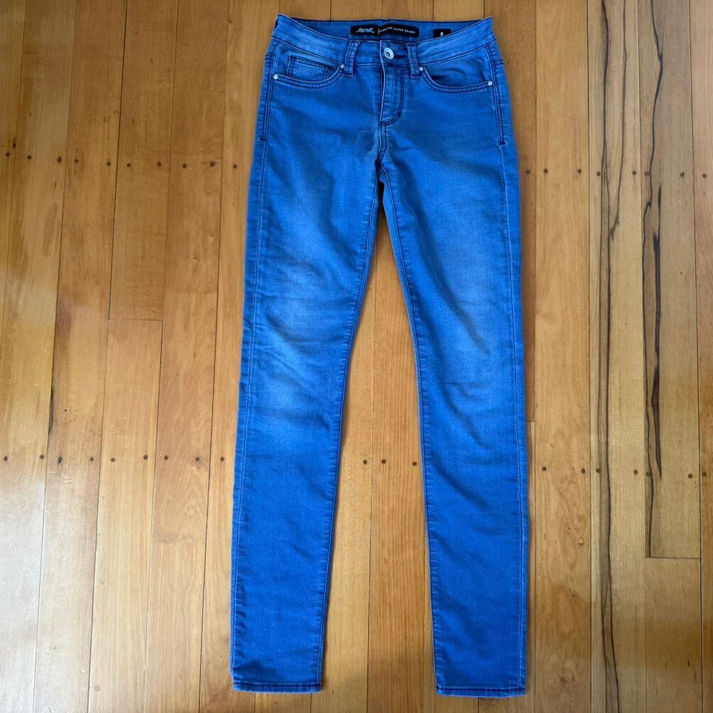 New Riders by Lee “Bumster Super Skinny” Jeans Size 8 Classic Mid-Blue Stretch