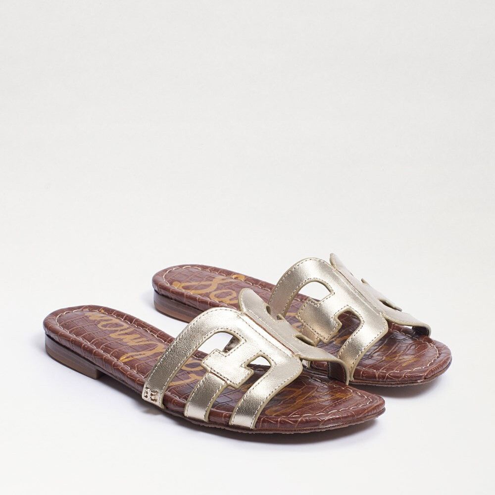 Sam Edelman Molten Silver Leather Bay Slide Sandal – Size 38 – Genuine Leather