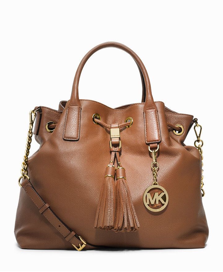 Michael Kors Camden Drawstring Bucket Bag – Brown – Crossbody & Top Handle