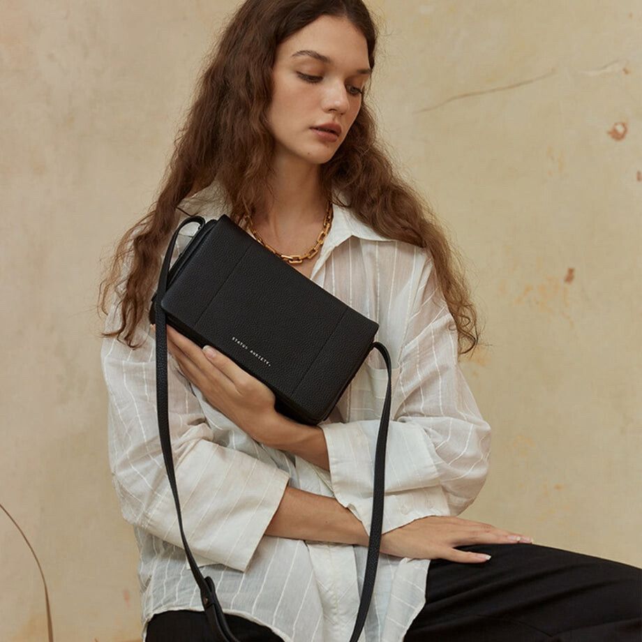 Status Anxiety Succumb I Black Leather Crossbody / Shoulder Bag