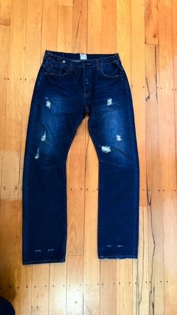 Prps Dark Indigo Distressed Jeans – Size 33 – Japanese Denim