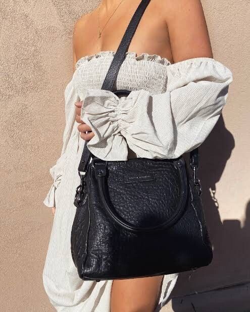 Status Anxiety The Last Mountains Bag – Black Pebbled Leather