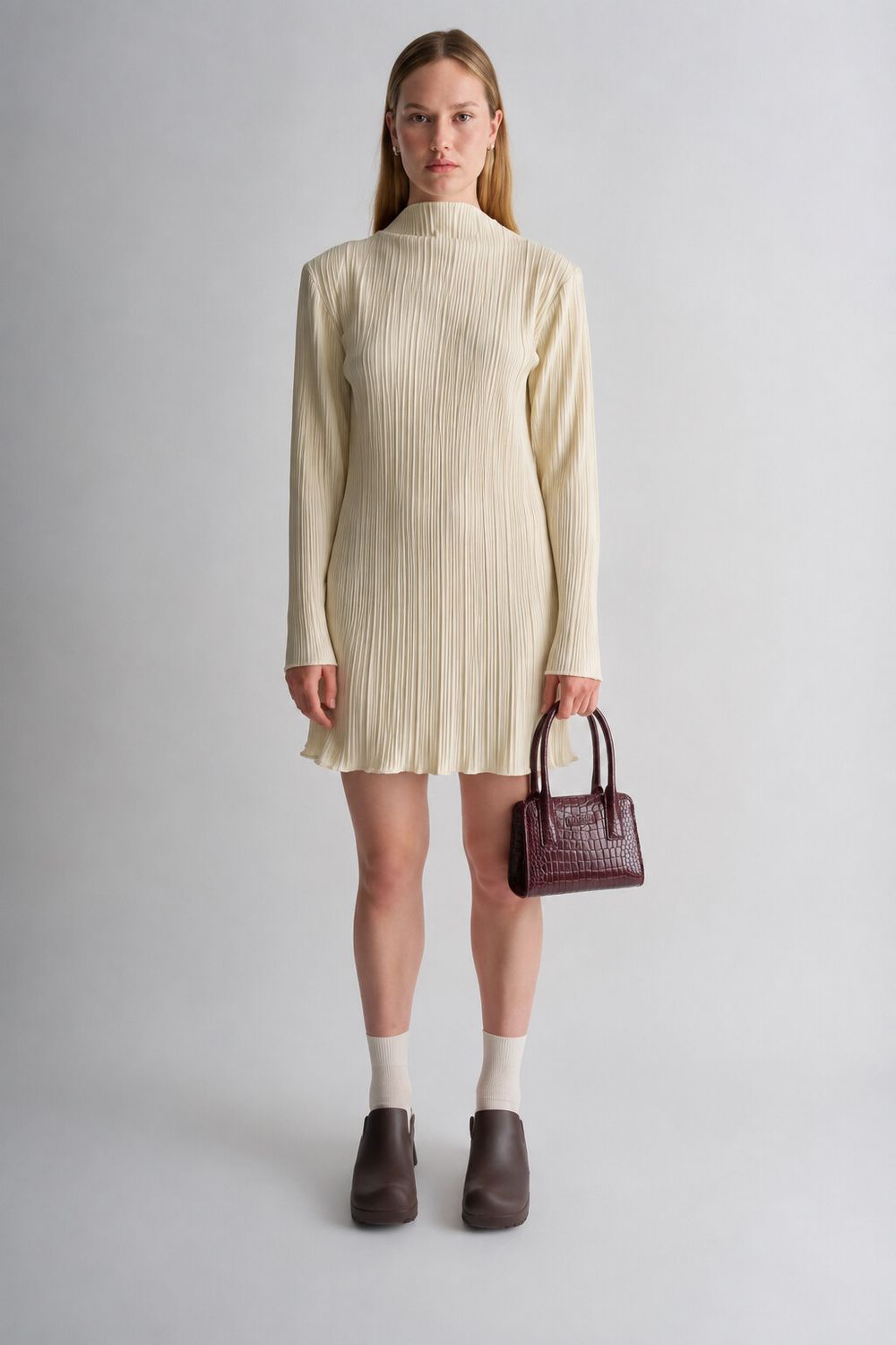 Brand New Brie Leon Paloma Mini Tote | Merlot Wet Croc
