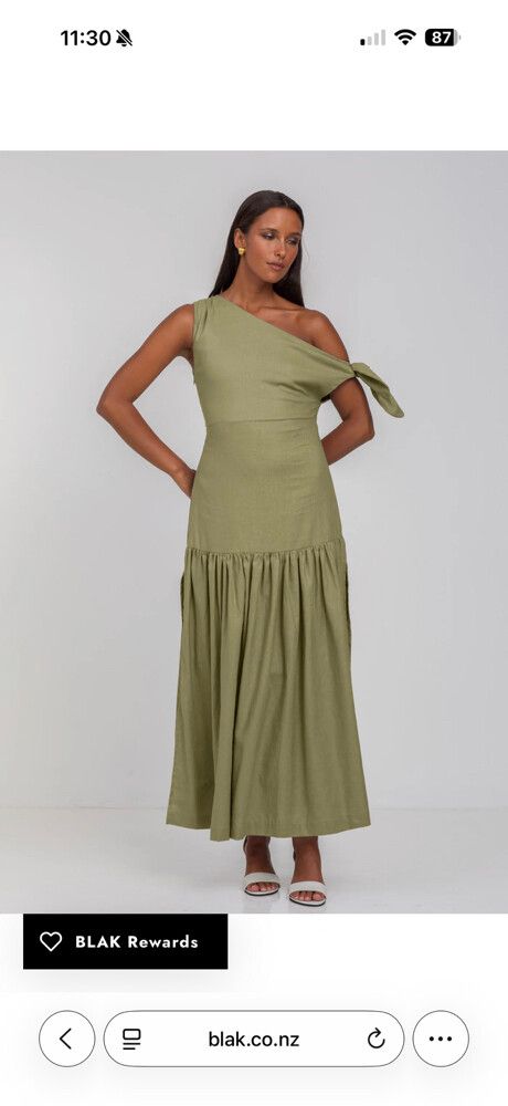 Blak  DHALIA DRESS - CRISPY MOSS