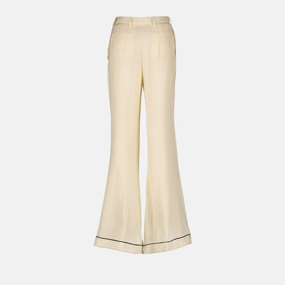 Prada Silk Cream Flare Pants.