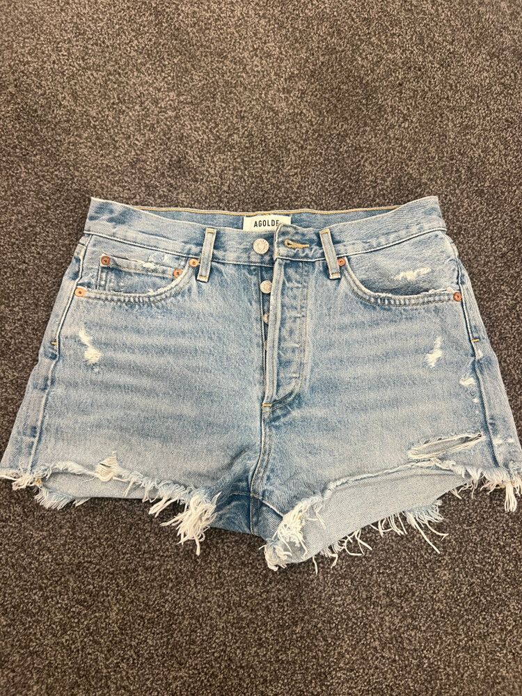 Agolde Blue Denim Shorts