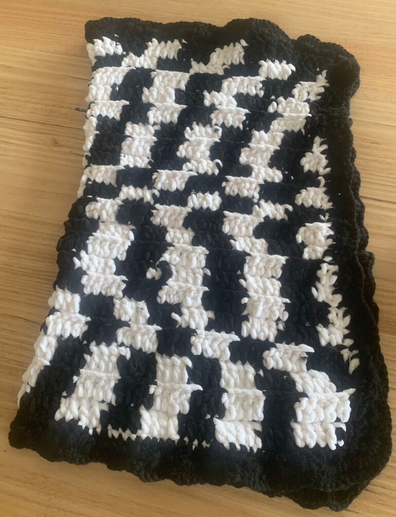 Crochet Baby Blanket Black And White