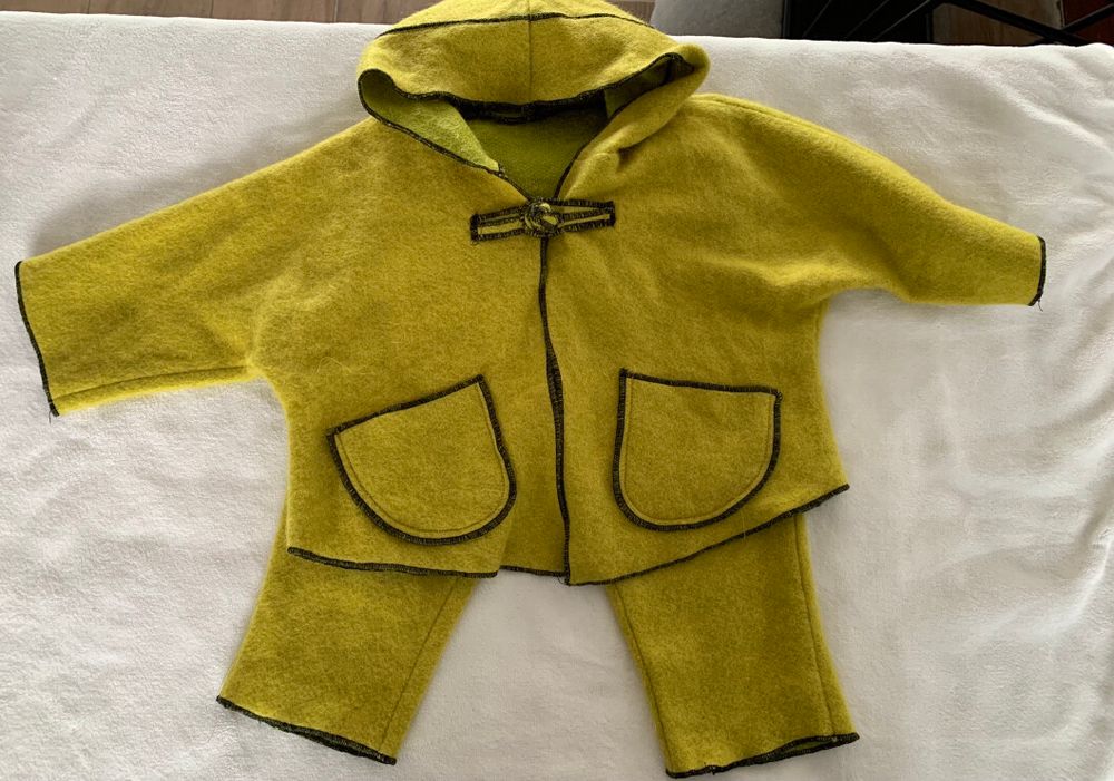 HANDMADE Felt Hooded Jacket And Pants Size 2