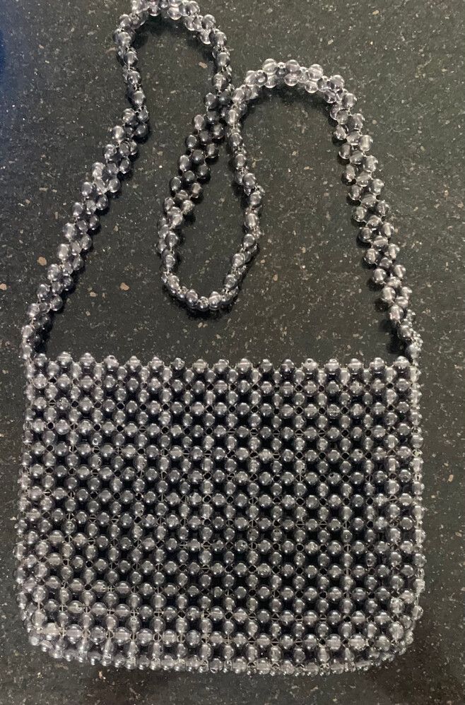 Beaded Black Shoulder Bag