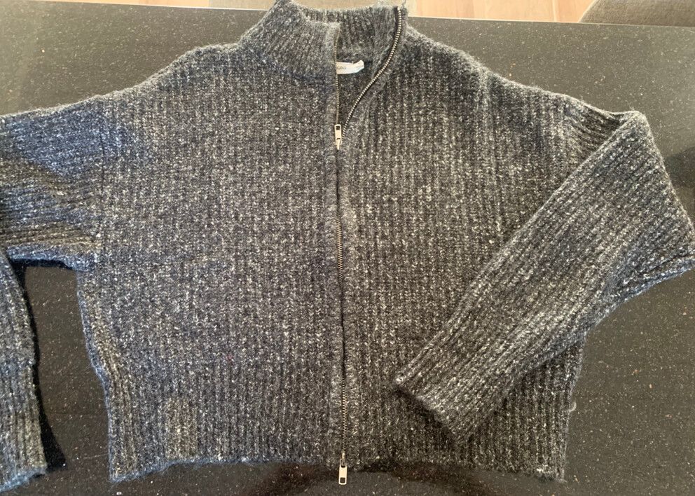 GLASSONS Zipped Grey Marle Jersey size L
