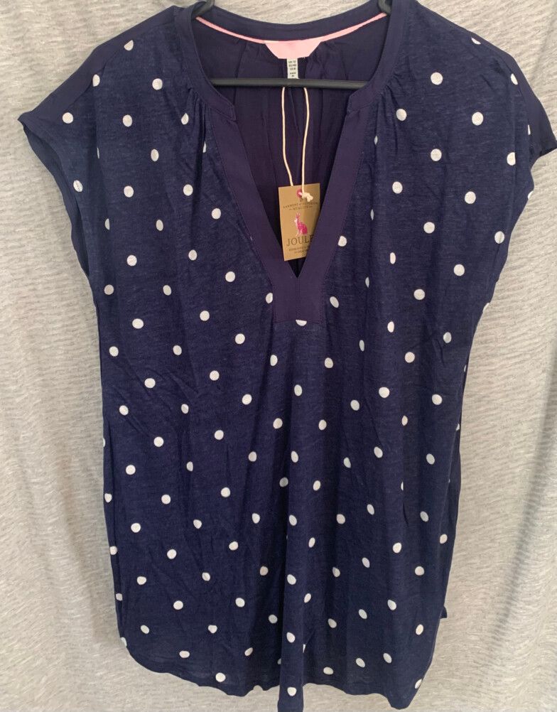 Joules Navy Polka Dot Top