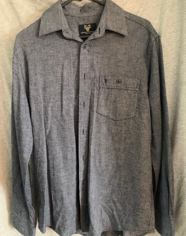 Vonnella Wintef Blend Blue Grey Button Up Shirt Size S