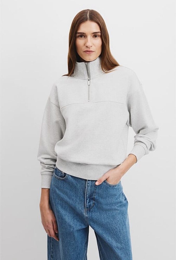 Australian Cotton Logo Half Zip Neck Sweat