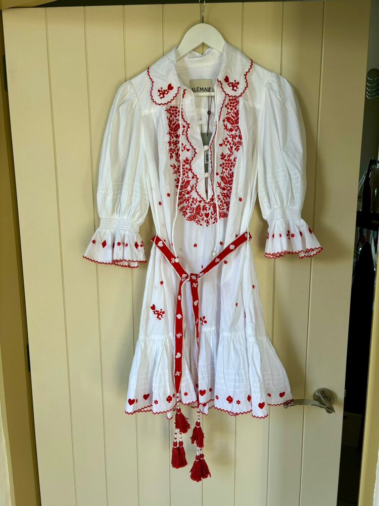 almais - Hearts Embroidered Mini Dress on Designer Wardrobe