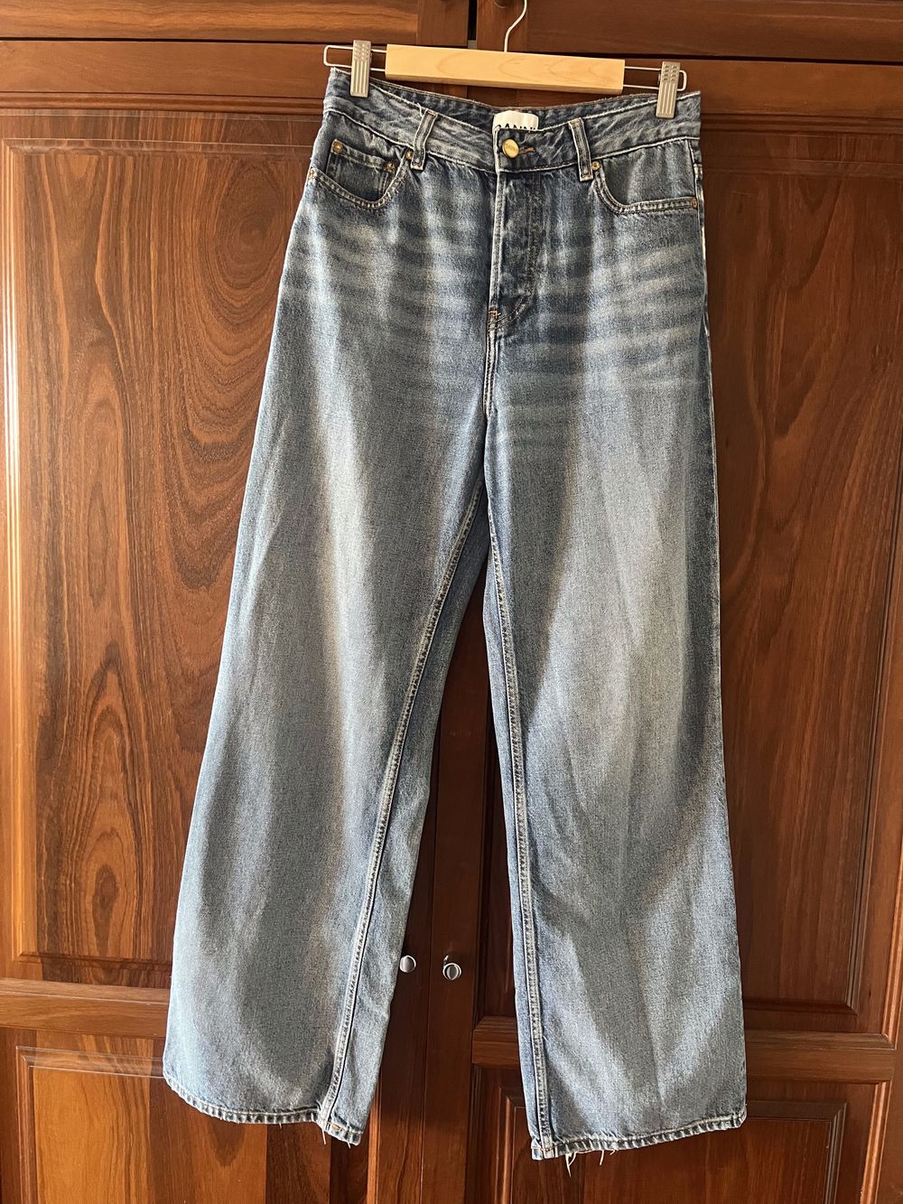 Ganni Blue Straight Leg Izey Jeans