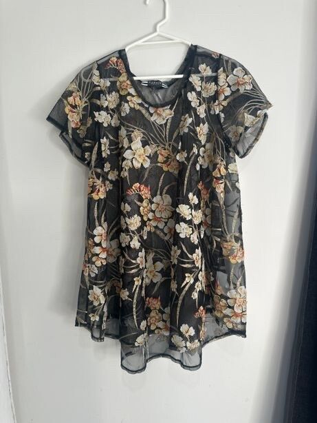 Curate by Trelise Cooper 'Ruffle Of Love' Mesh Top - Size L