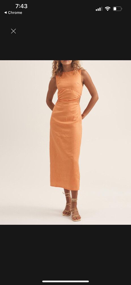 open lace back dress Ownley Petra Dress (Aperol Spritz) – Wardrobe Collective NZ
