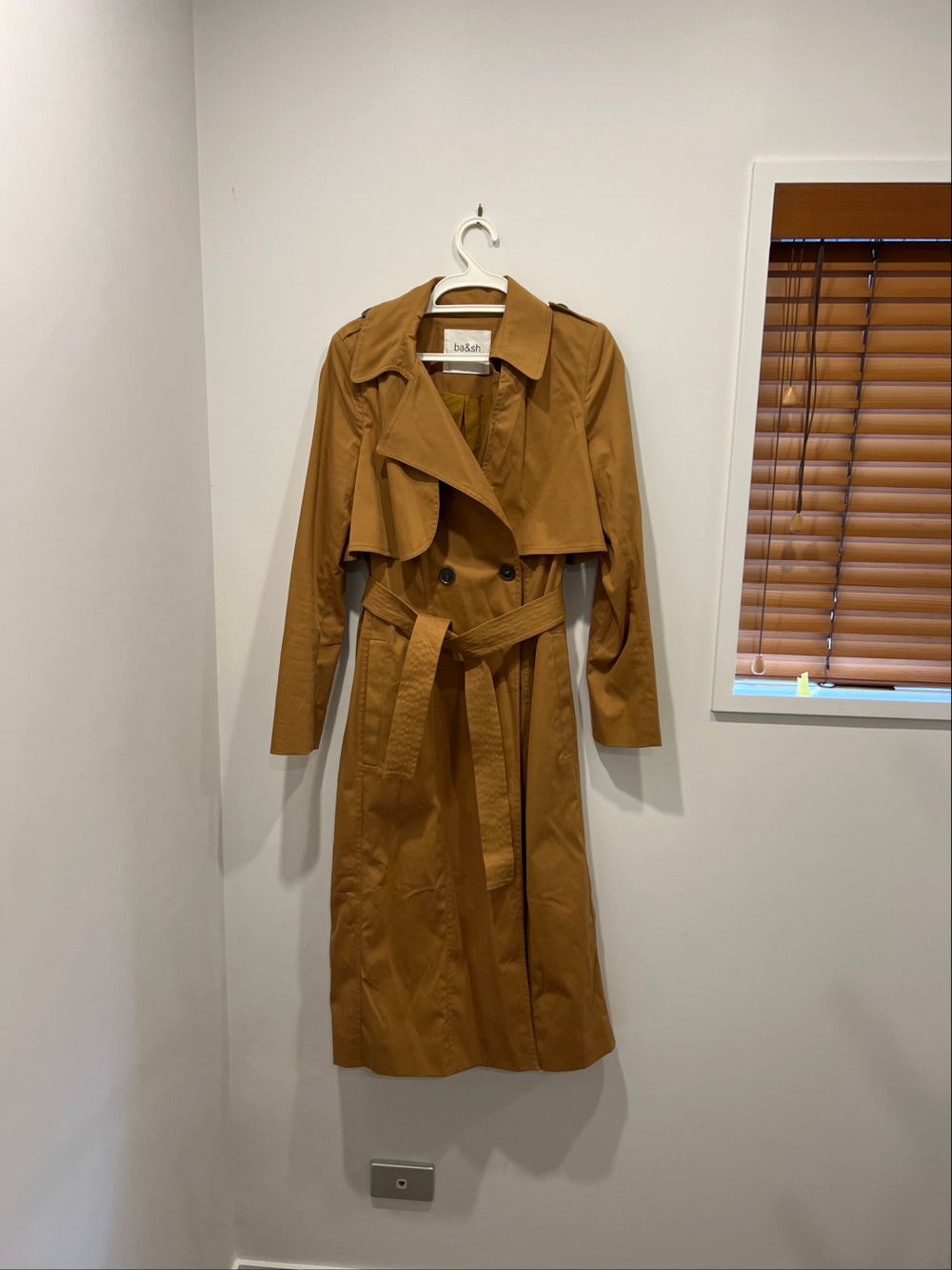 Ba&sh Camel Cotton Trench coat