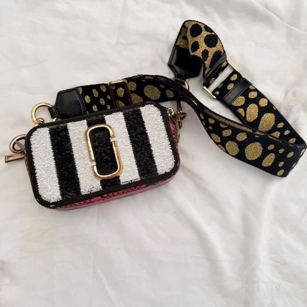 Marc Jacobs Sequin Snapshot Crossbody Bag Gold Hardware | RRP $799 M0012015 002