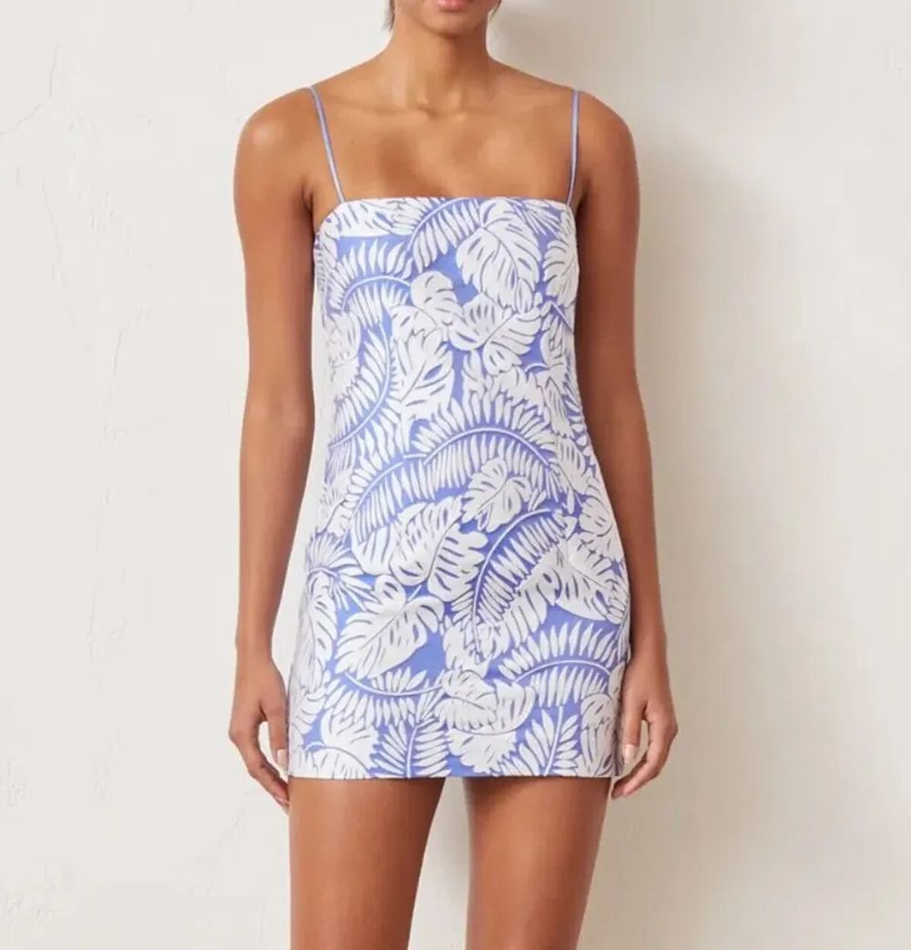 Bec & Bridge Banana Leaf Mini Dress – Blue – Size 10