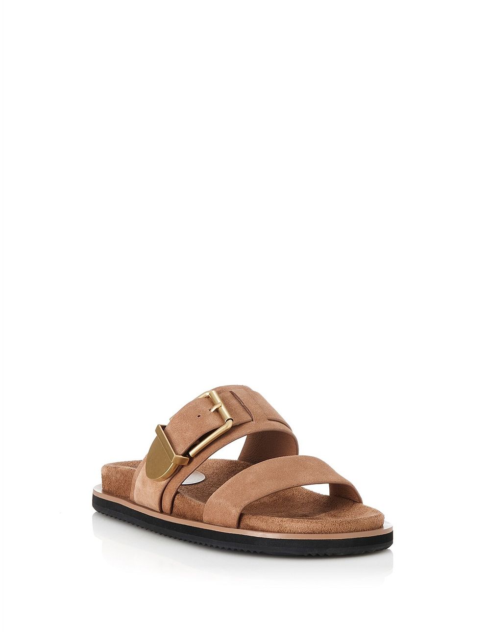 Alias Mae Paislee Sandals Size 39 AU8 Tan Suede Leather Gold Hardware Rrp $229