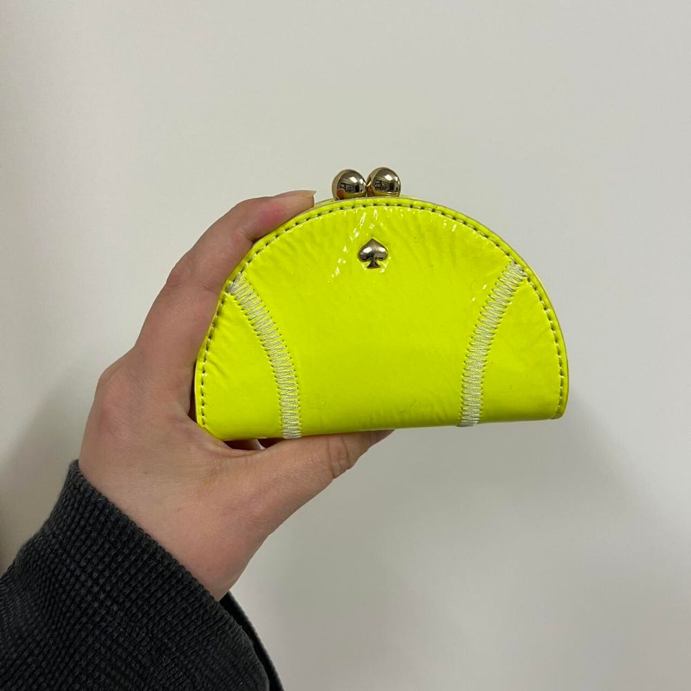 New Kate Spade Tennis Ball Coin Purse 'On The Ball' Floyellow Bag Clutch