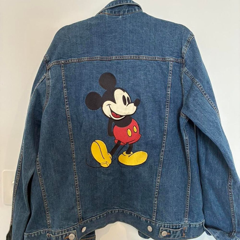 Blue Denim Jacket With Mickey Mouse Patches