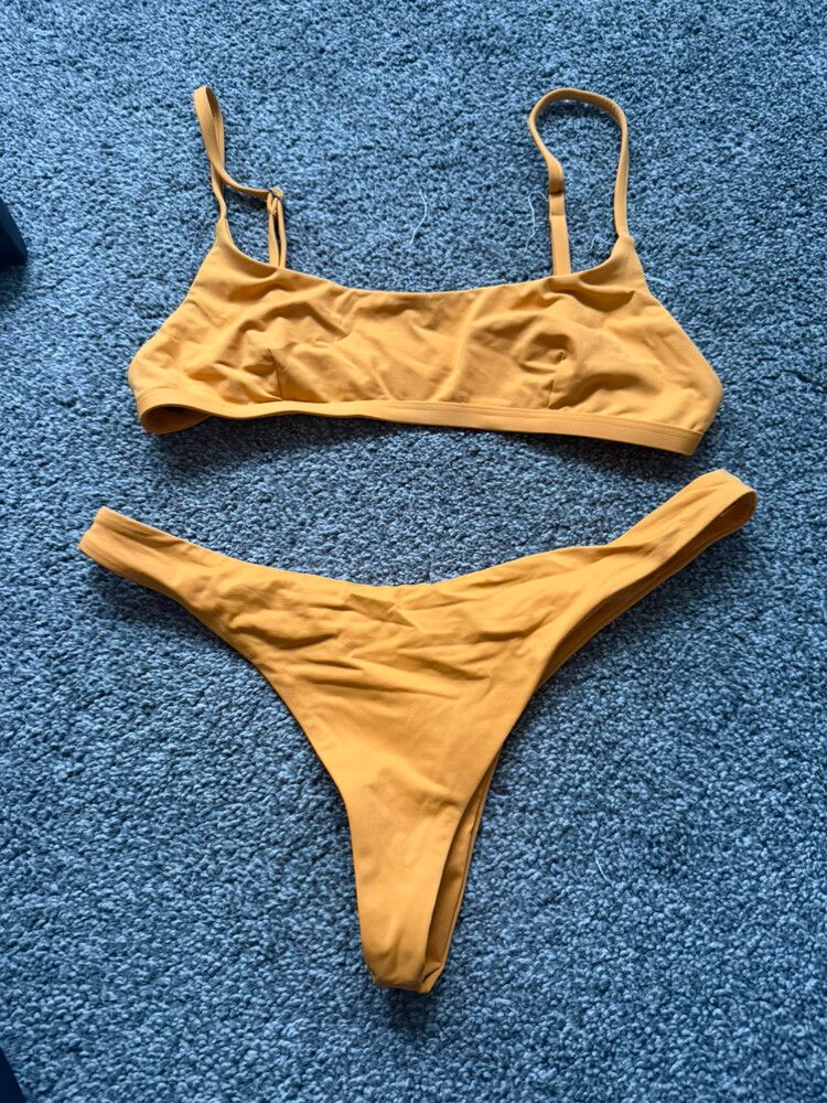 Mustard Thong bikini set